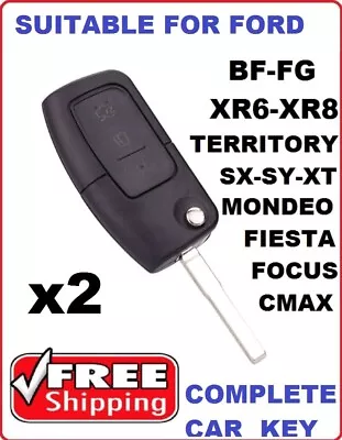 2 X Remote Flip CAR Key Suitable For Ford Falcon FG BF Xr6 Xr8 Territory Mondeo  • $49