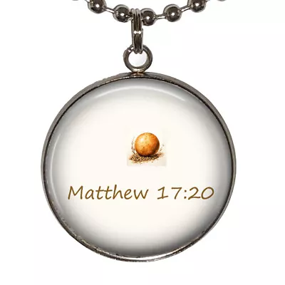 Matthew 17:20 Mustard Seed Necklace Faith Bible Religious Photo Jewelry Gifts • $11.95