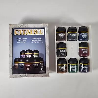 Box Set Of Used Citadel Washes Wash Paint Ink Warhammer Games Workshop OOP • £19.95