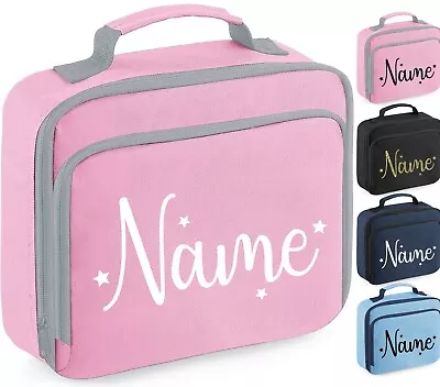 Personalised Childrens Lunch Bag Girls Boys School Insulated Glitter Snack Box • £10.45