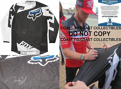 Trey Canard Supercross Motocross Autographed Fox Jersey COA Exact Proof Beckett • $229.99