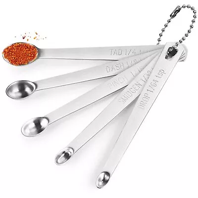 5PCS Small Measuring Spoons Set Stainless Steel Tiny Measuring Spoons For Cookin • $7.70