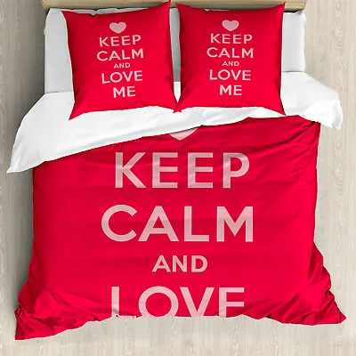 Keep Calm Duvet Cover Love Me Romantic Text • £29.99