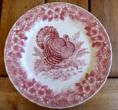 Queens Myott Factory Archive Thanksgiving 10  Pink Dinner Plate • $21.99