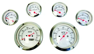 Classic 6 Gauge Set Mechanical Speedometer Street Hot Rod Chevy Ford Chrysler • $295