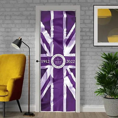 Platinum Jubilee - Purple Union Jack - Personalised Door Banner • £20.99