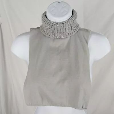 Vintage Gray DICKEY TURTLENECK Mock Faux Collar Top Womens Acrylic  • $12.96