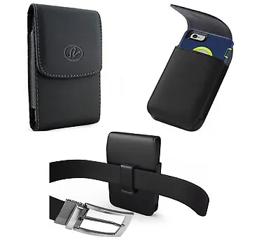 XL Vertical Leather Belt Clip Pouch Holster For IPhone For Samsung ZTE Motorola • $8.25