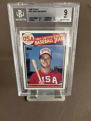 Mark McGwire 1985 Topps USA Baseball Rookie RC #401 BGS 9 (9.5 Centering) • $100