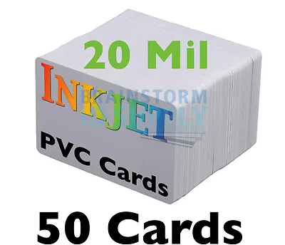 50 - Thin *20 Mil* Inkjet PVC Cards - For Epson & Canon Inkjet Printers • $14.99