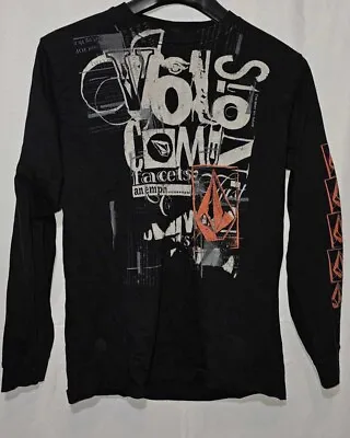 Volcom Long Sleeve Shirt Mens Large Black Graphic Print  • $12