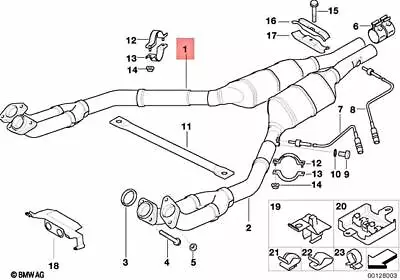 Genuine BMW E38 E39 535i 540i 540iP Exhaust Pipe Front Silencer 18101704162 • $437.17