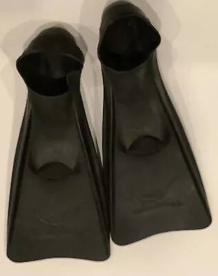 Vintage VOIT Swim Fins Black Size M/Large Skin Diver Diving Scuba Flippers Beach • $16.45