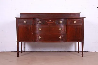 Antique French Regency Louis XVI Style Carved Mahogany Sideboard Refinished • $3295