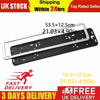 Registration Plate Holder Stainless Steel Chrome Surround ABS Backing Universal • £8.99