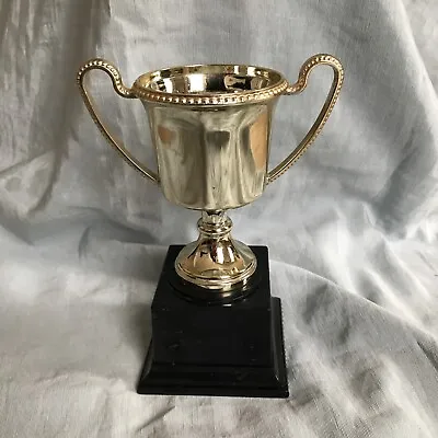 NOT ENGRAVED Vintage Gold Tone Metal Trophy Loving Cup Trophies Trophy • $17.69