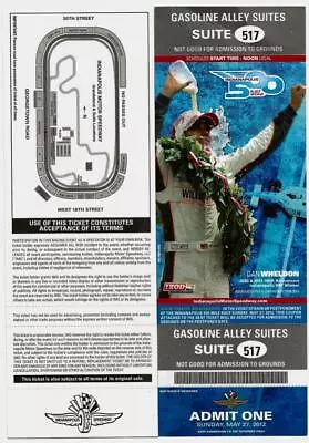 ~2012 INDY 500 (Indianapolis) FULL UNUSED COMPLETE Ticket EX+ Wheldon ~ • $21.79