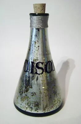 Mercury Glass Poison Bottle Lab Flask Halloween Decor • $13.89