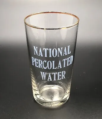 National Percolated Water Soda Fountain Drinking Glass / Vtg C1900 Acid Etched • $54.95