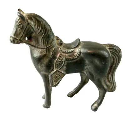 Vintage Miniature 2 1/4  Metal Western Horse Figure Figurine Toy Marked Japan • $14.40