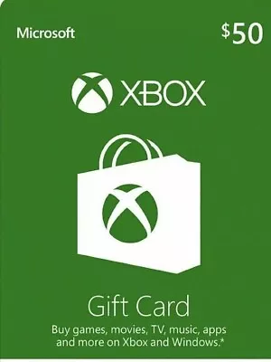 XBOX Live US Gift Card USD 50 Physical Card • $50