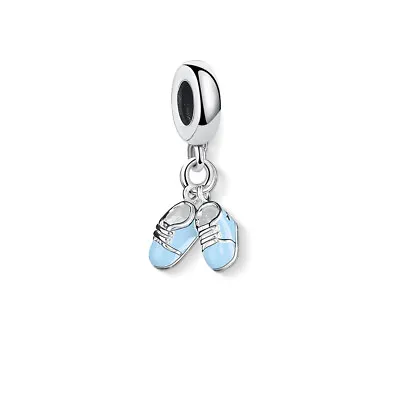 $25.65 • Buy BLUE BABY SHOES (Bootee's) S925 Sterling Silver Charm By Charm Heaven 