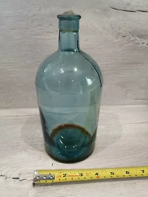 £24.99 • Buy Vintage Old Chemist Bottle Large Blue With Glass Stopper