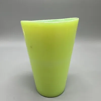 Yalos Casa Murano Tumbler Lime Mint Neon Green Yellow Milkglass 5.25  Tall • $58.99