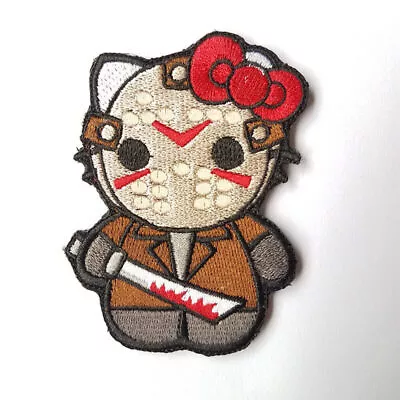 Jason Hello Voorhees Kitty Friday The 13th Mash Up Embroidered Hook And Loop Mor • $9.99