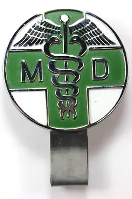 Vintage Medical Doctor MD Car Grille Badge Emblem License Plate Topper - Enamel • $219