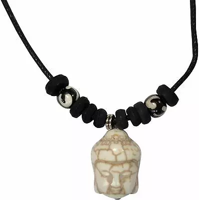 £4.50 • Buy Buddha Necklace Buddhism Pendant Black Cord Chain Mens Womens Buddhist Jewellery