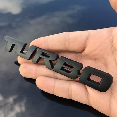 3D TURBO Chrome Logo Car Badge Emblem Black Metal Sticker Waterproof Accessories • $3.65