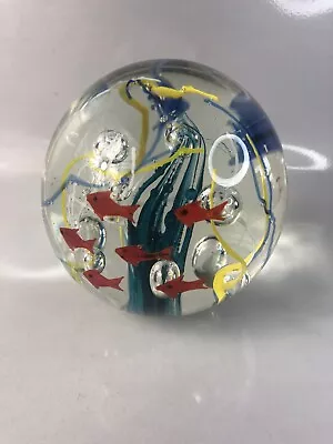 Large Vintage Murano Style Glass Tropical Fish Aquarium Paperweight Heavy • $23.99