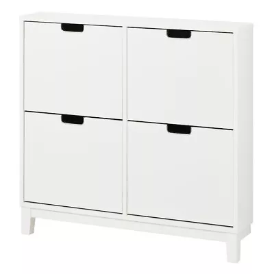 IKEA 4 Storage Compartment Wall Mounted Shoe Cabinet Space Organiser White • £144.25