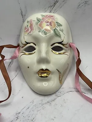 Mardi Gras Mask Wall Art Decor 5 Inch Ceramic  New Orleans Signed By Sally • $13.60