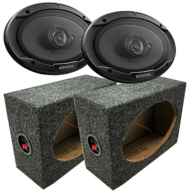 2x Kenwood KFC-6966S 400W Speakers+ 2x Audiotek 6x9  Car Truck Speaker Box • $89.99