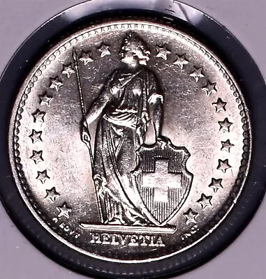 SWITZERLAND SCHWEIZ SUISSE 2 Francs Silver 1965 ~ Beautiful ~ BU/UNC ~ *N518 • $15