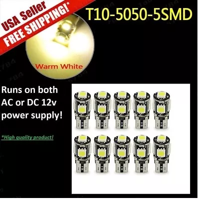 10-pack T10  T15 Wedge Bulb Warm White  LED For Malibu 12V AC/DC Landscape Light • $13.99