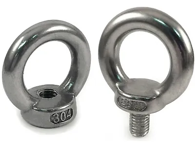 A2 304 Grade Stainless Steel Lifting Eye Nuts / Bolts M6 M8 M10 M12 M16 M20 M24+ • £89.99