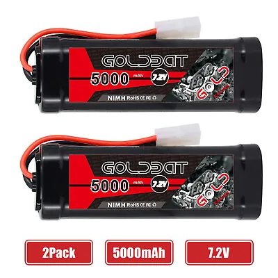 2PACK 5000mAh 7.2V GOLDBAT NiMH Battery With Tamiya Plug For RC LOSI HPI Hobby • $42.99