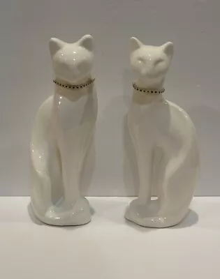 Mid-Century Modern Porcelain Rosenthal Netter Pair Of White Cats 11 Inches • $29.99