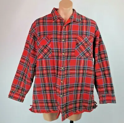 McGregor VTG Heavy Flannel Quilted Plaid Lumberjack Trucker Shirt Jacket 2XL • $101.62