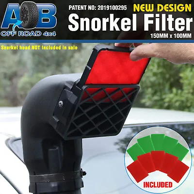 $35 • Buy BLACK Universal Snorkel Pre Filter Cleaner 3inch 150mm X 100mm With 10 X Filters