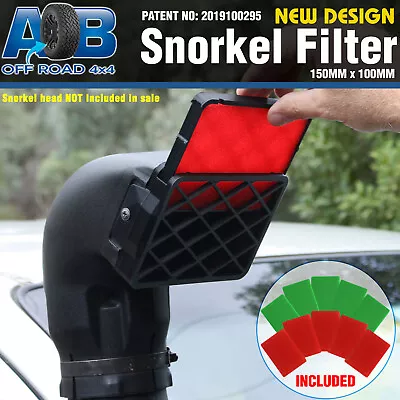 BLACK Universal Snorkel Pre Filter Cleaner 3inch 150mm X 100mm With 10 X Filters • $48