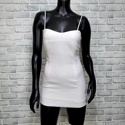 Vintage 90s Hugo Buscati Collection Womens 6 White Waffle Knit Micro Mini Dress  • $54.95