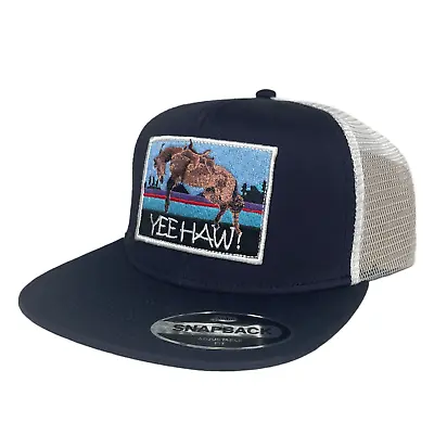 Justin Men's  YeeHaw  Patch Graphic Navy Snap Back Cap JCBC503 • $29.95