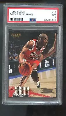 1996-97 Fleer #13 Michael Jordan PSA 7 Graded Basketball Card NBA 96-97 1997 • $23.96