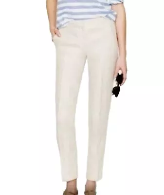 J. Crew Ankle Pants Size 14 Cafe Capri Pockets Solid Off White Cream Stretch • $16