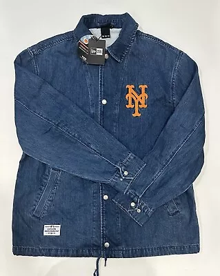 New York Mets New Era Korea MLB Coach Blue Denim Jacket In Large NWT • $147.48