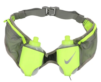 $35.99 • Buy NIKE Double Flask Hydration Running Belt Gray 10 Oz Bottles Marathon Waistpack